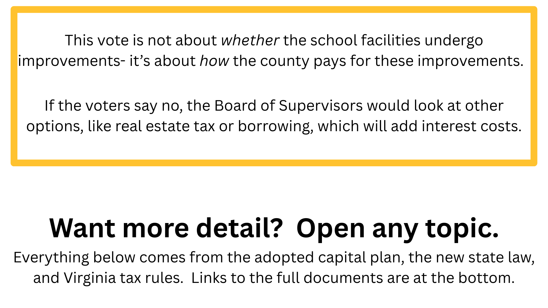 Want more detail?  Open any topic below.