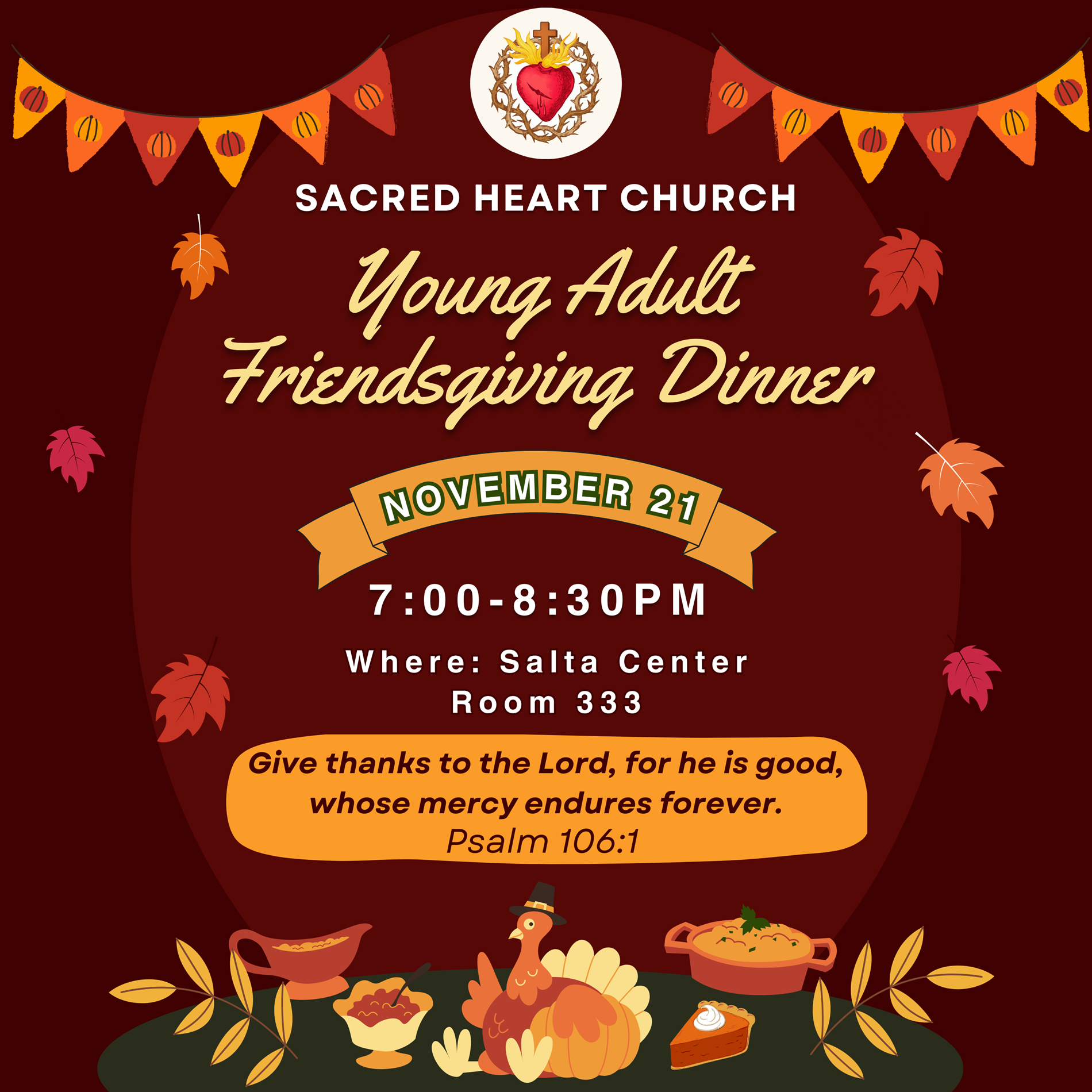 Young Adult Friendsgiving Dinner | Th Nov 21 | 7-8:30 pm