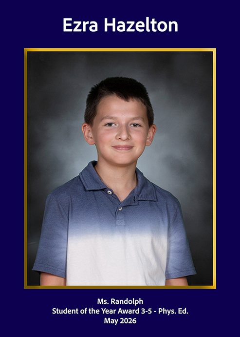 Phys. Ed. Student of the Year Award 3-5 2025-2026