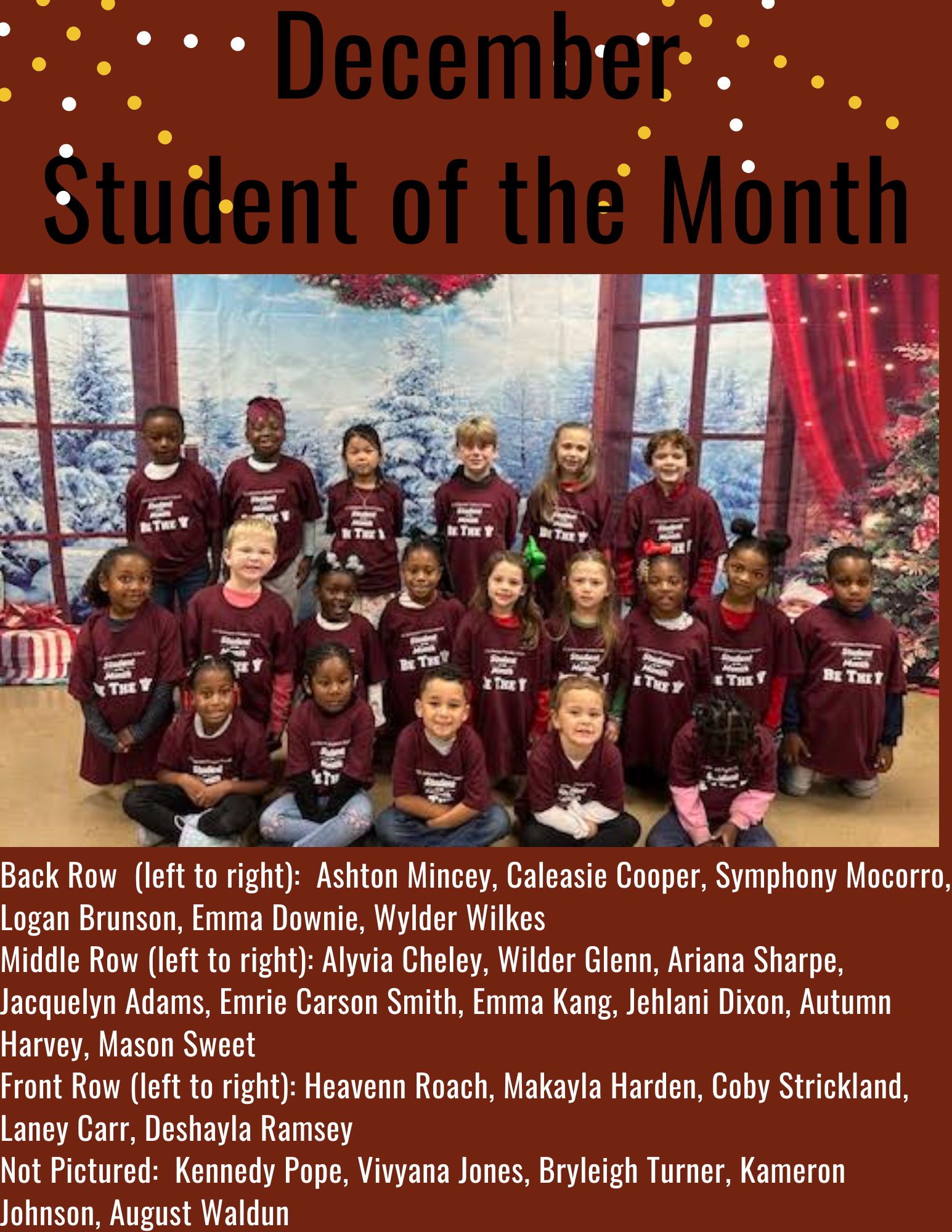 December Students of the Month