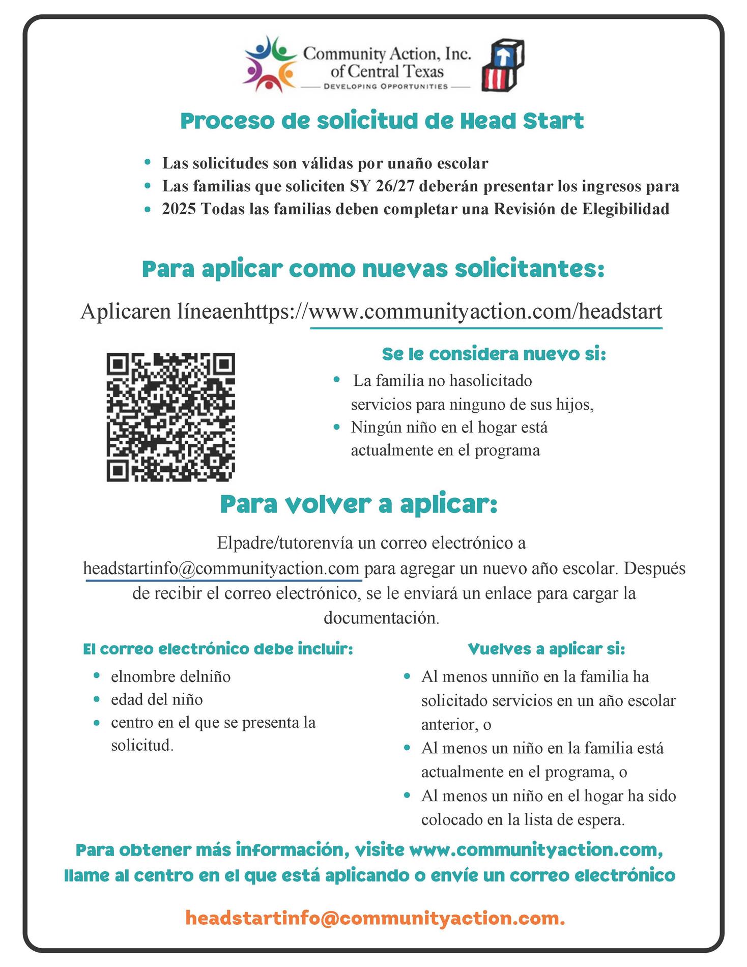 Annual Application Process  2026-2027 Spanish