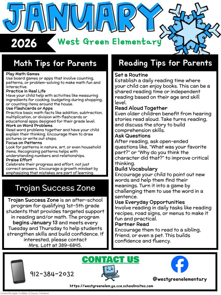 JANUARY SCHOOL NEWSLETTER (ENGLISH)