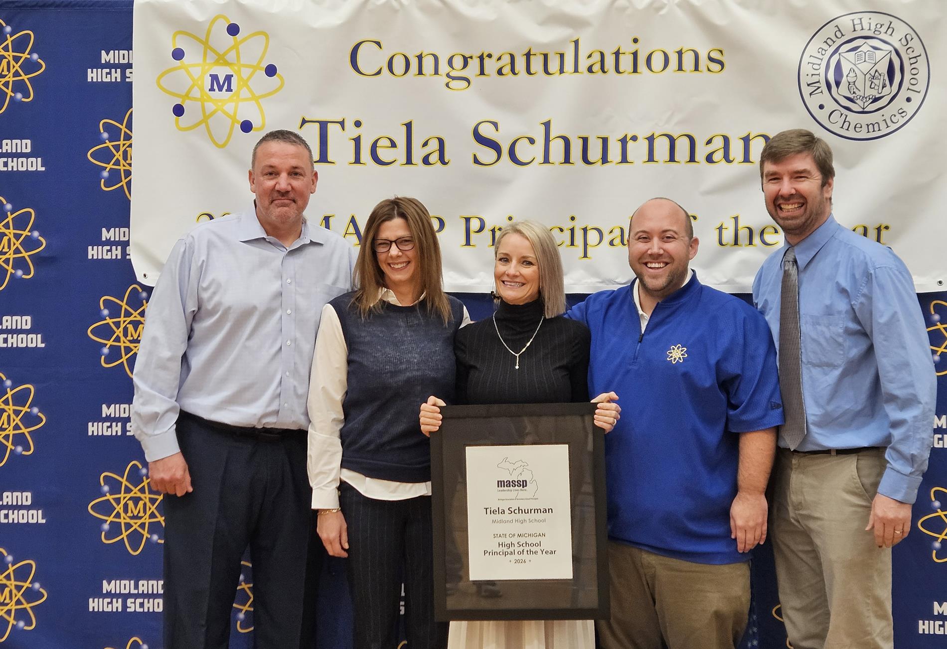 Tiela Schurman and the Midland High School administrative team