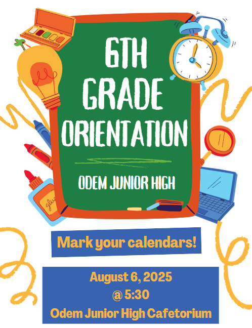 6th Grade Orientation 2025-2026 Flyer