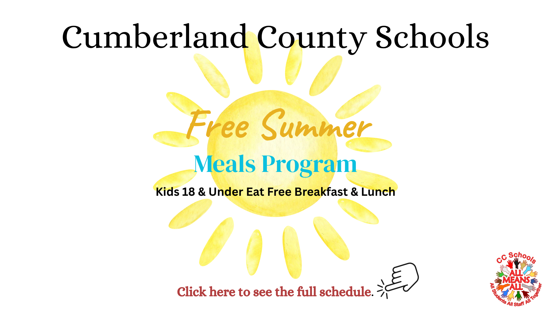 Summer Meal Program with a link for the schedule