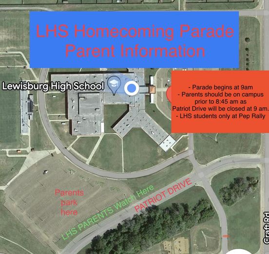 Homecoming Parking Map