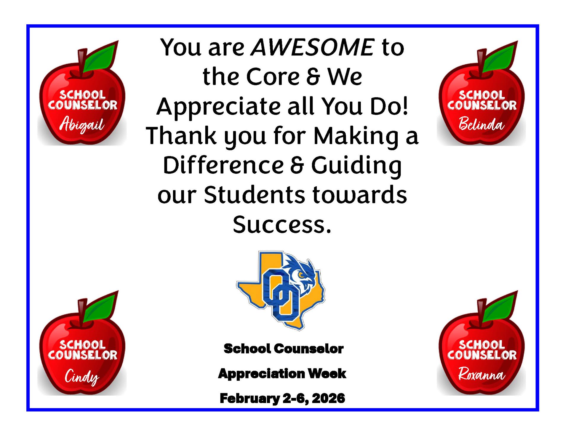 Counselor Recognition Flyer 