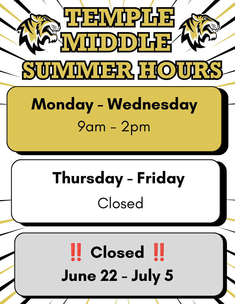 Summer Hours Monday to Wednesday 9am to 2pm Thursday and Friday Closed Closed June 22 to July 5
