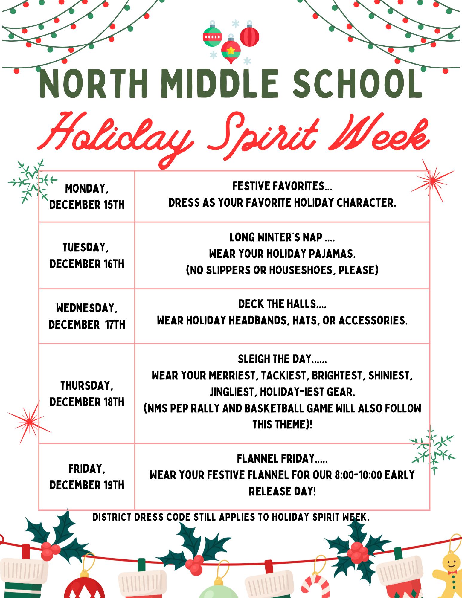 Holiday Spirit Week