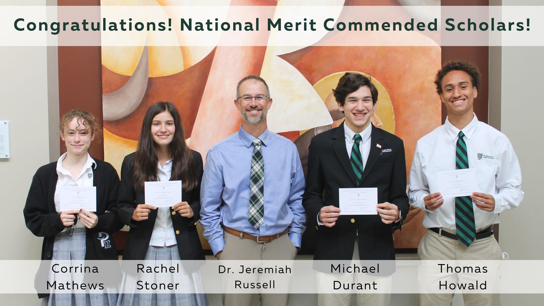 PSAT National  Merit Scholars with Dr. Russell