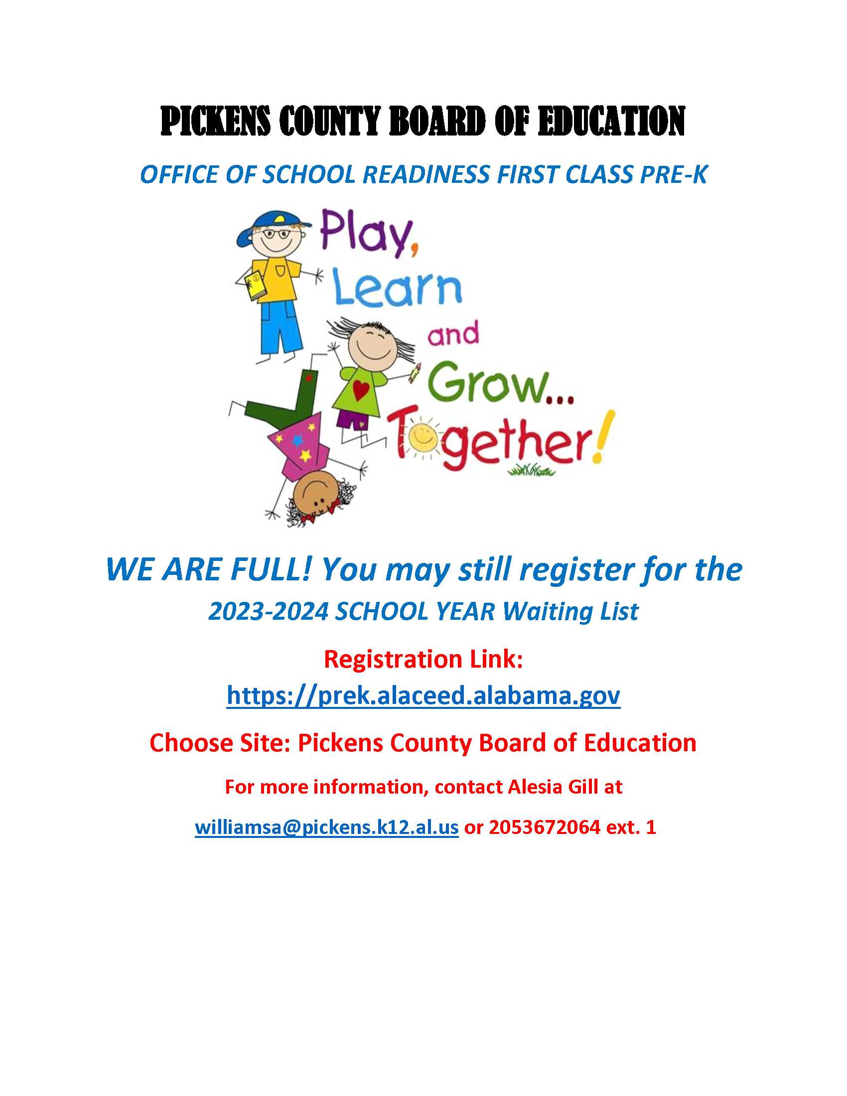 Pickens County Schools' Pre-Kindergarten Program