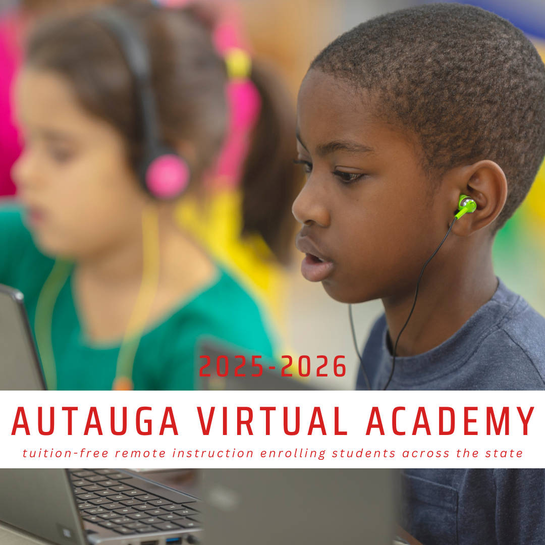 Autauga Virtual Academy Pre-Registration for 2025-2026 School Year Graphic