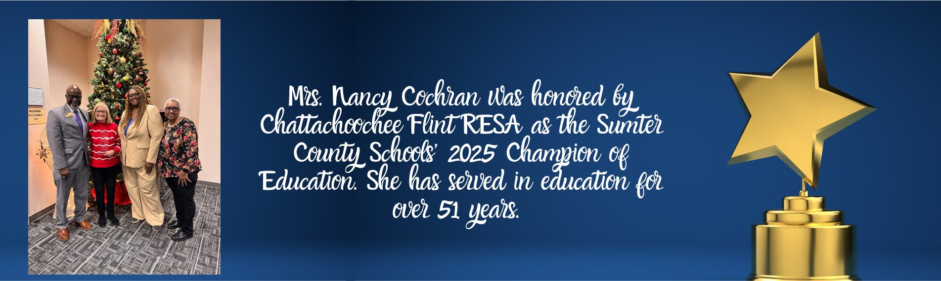 Mrs. Cochran receives award from Chattahoochee Flint RESA