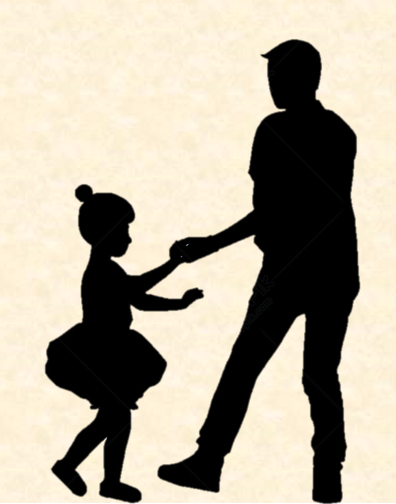 silhouette fahter daughter dancing