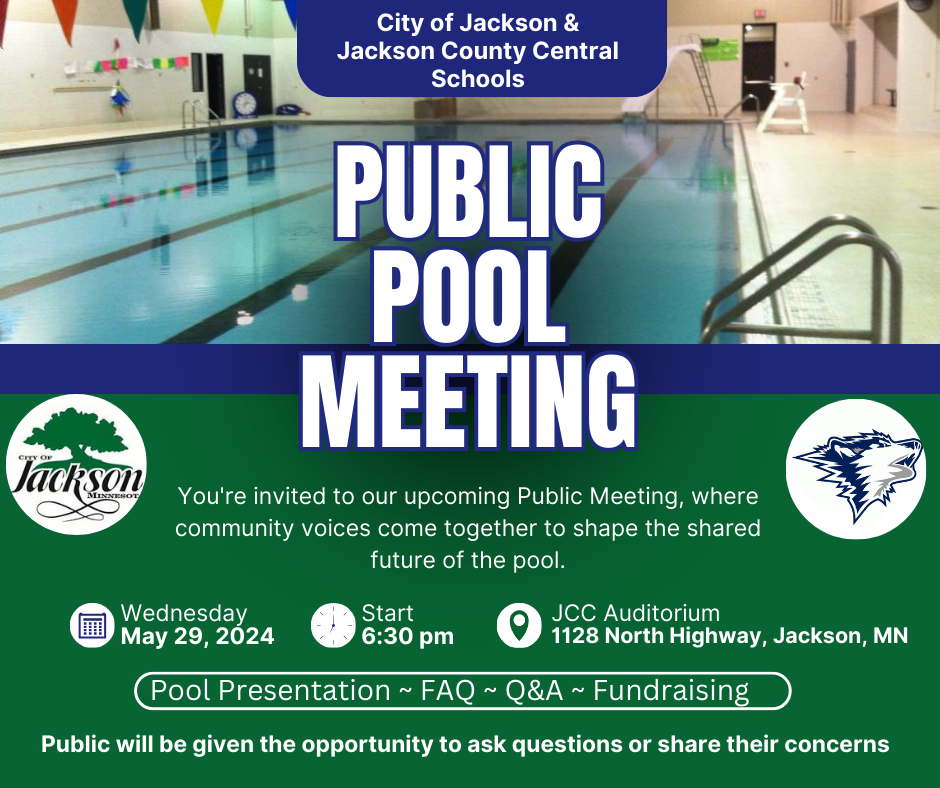 Pool Meeting May 29 at 6:30 pm in the HS Auditorium