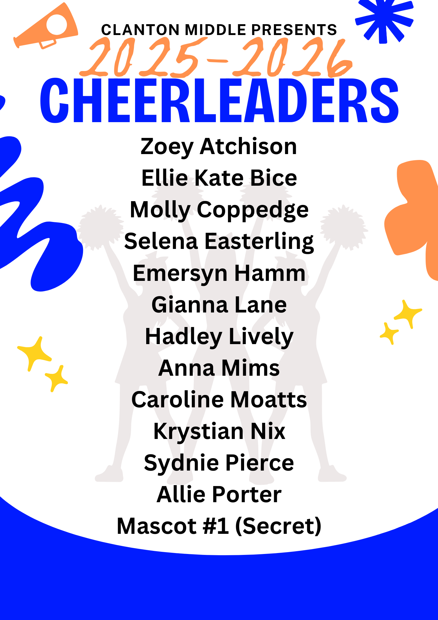 2025-2026 Cheerleader List