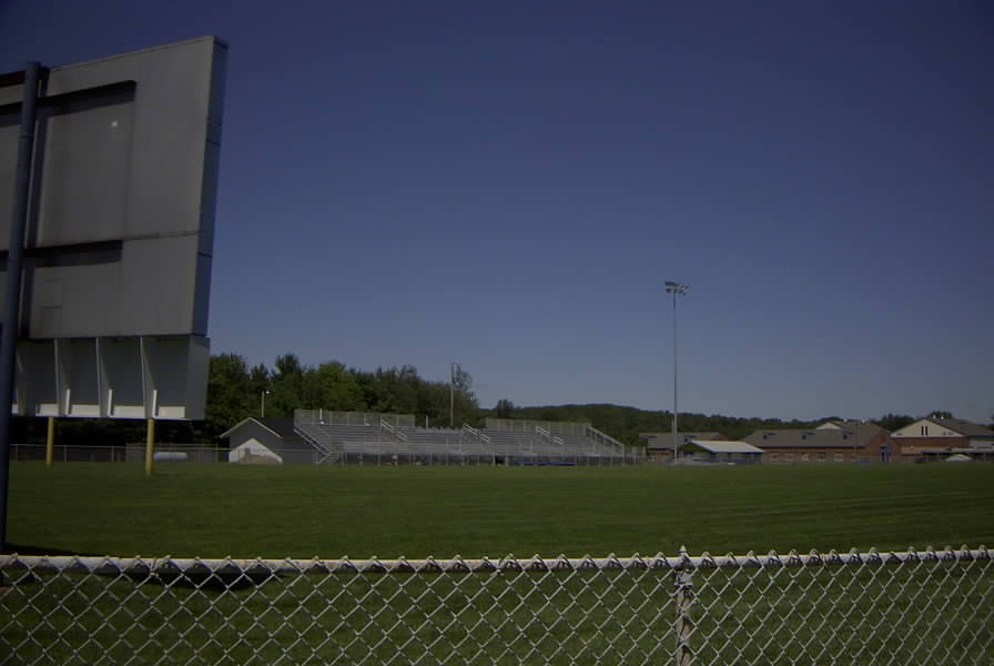 view of new home bleachers from visitors side