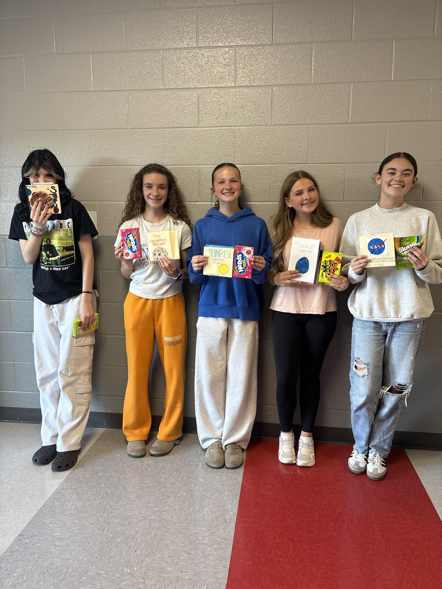 North Middle School students and their science projects