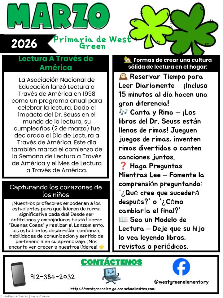 MARCH SCHOOL NEWSLETTER (SPANISH)