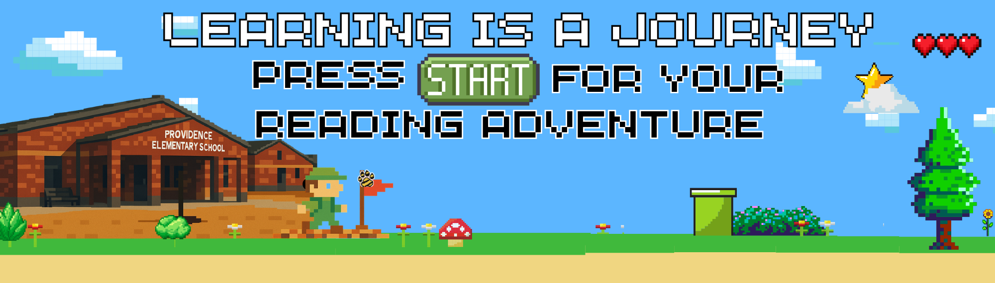 Press Start to Reading Banner Press Start to Reading Banner