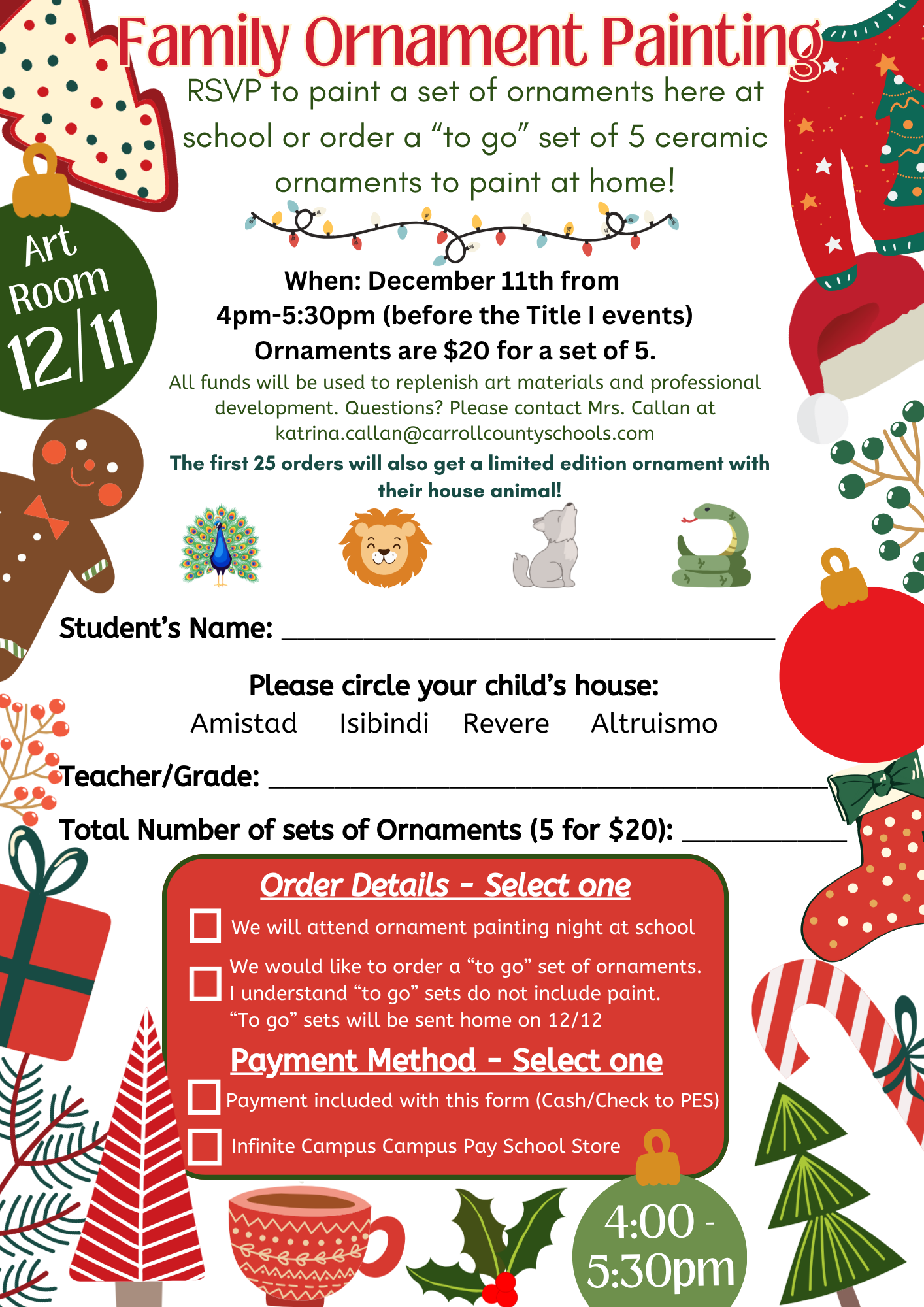 Family Ornament Painting Flyer