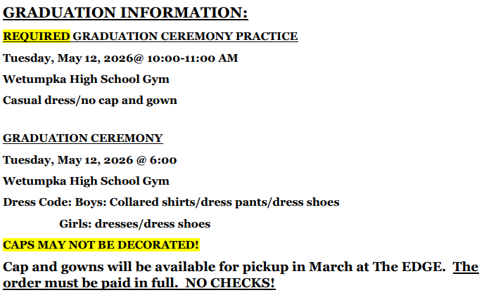 Graduation Information Graduation Information