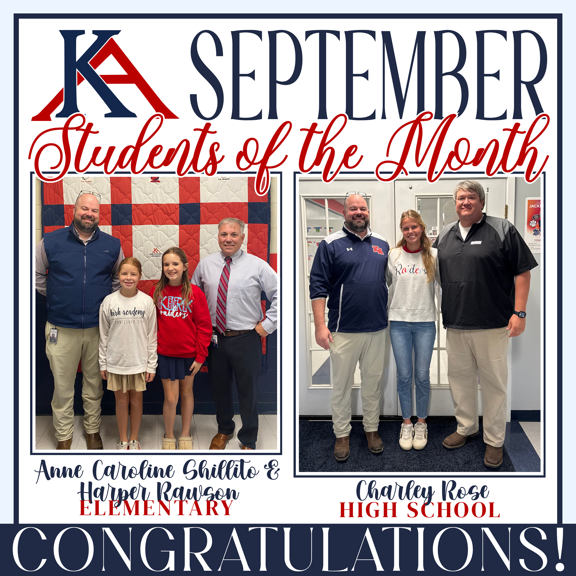 SEPTEMBER STUDENT OF THE MONTH