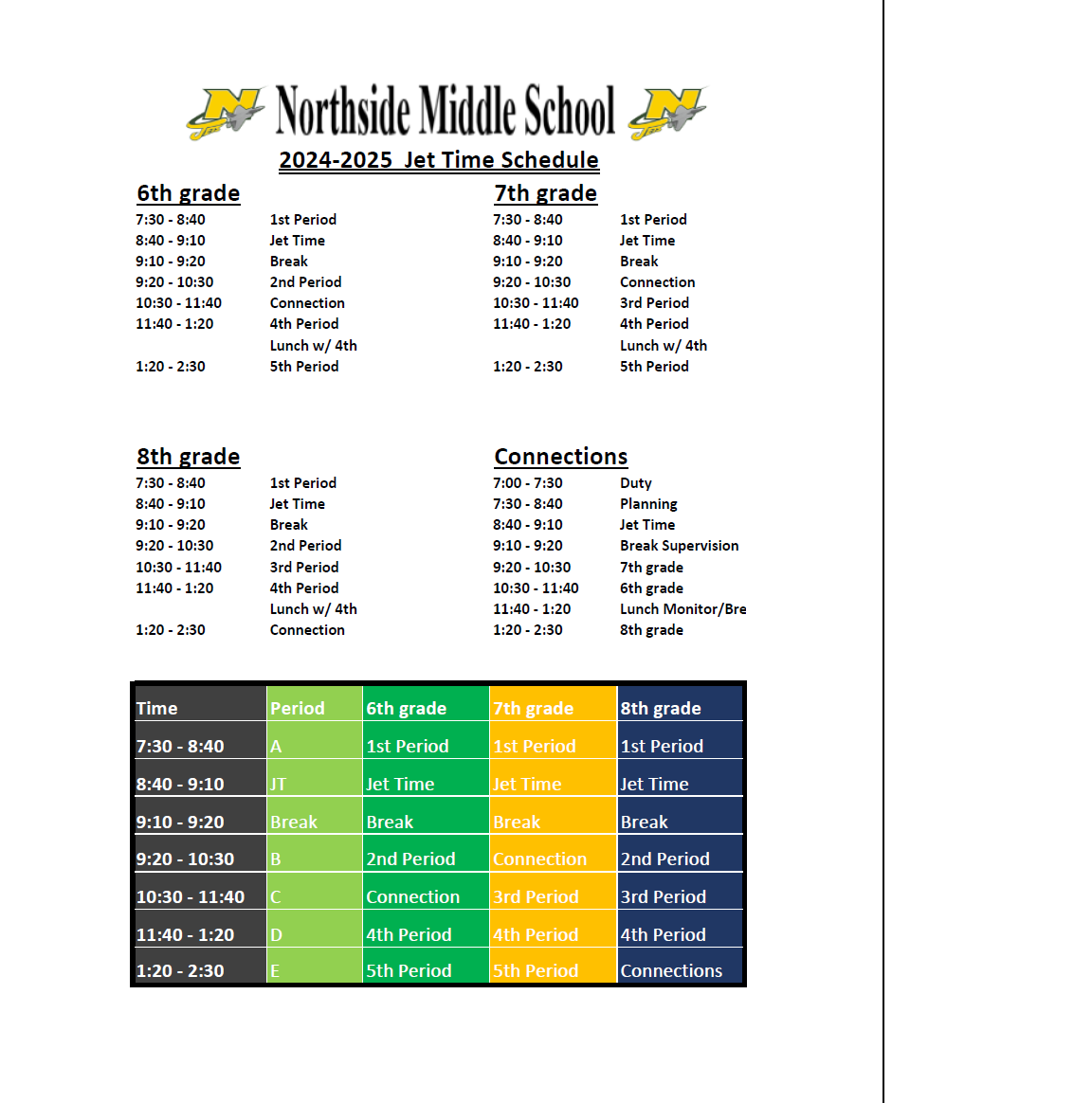 2024-2025 Master Schedule