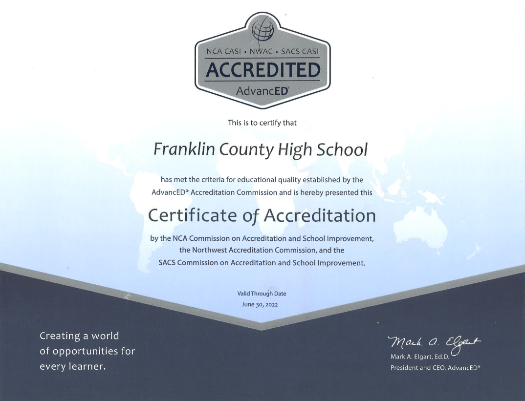 certificate of accreditation information