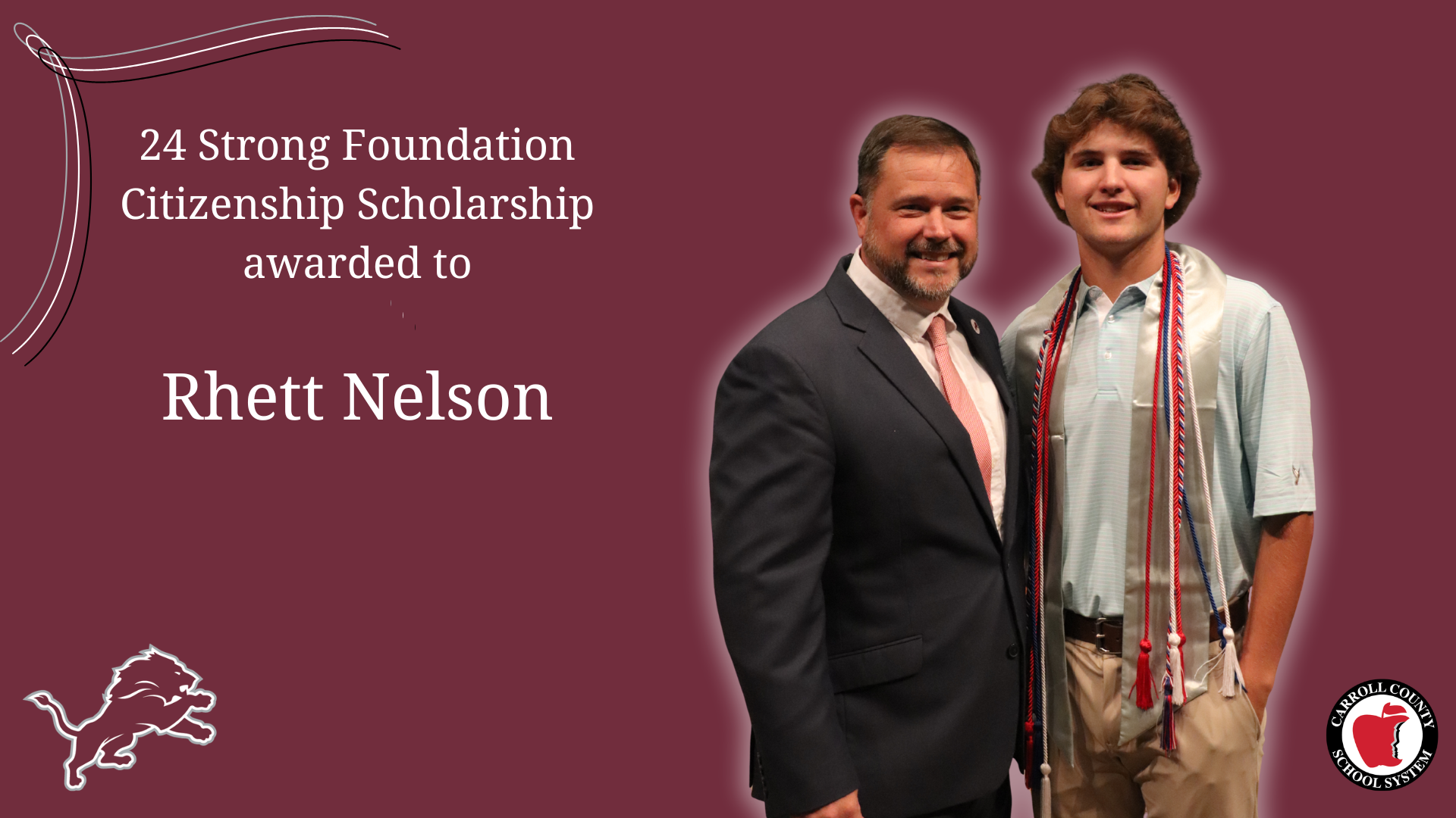 24 Strong Foundation Citizenship Scholarship awarded to  Rhett Nelson