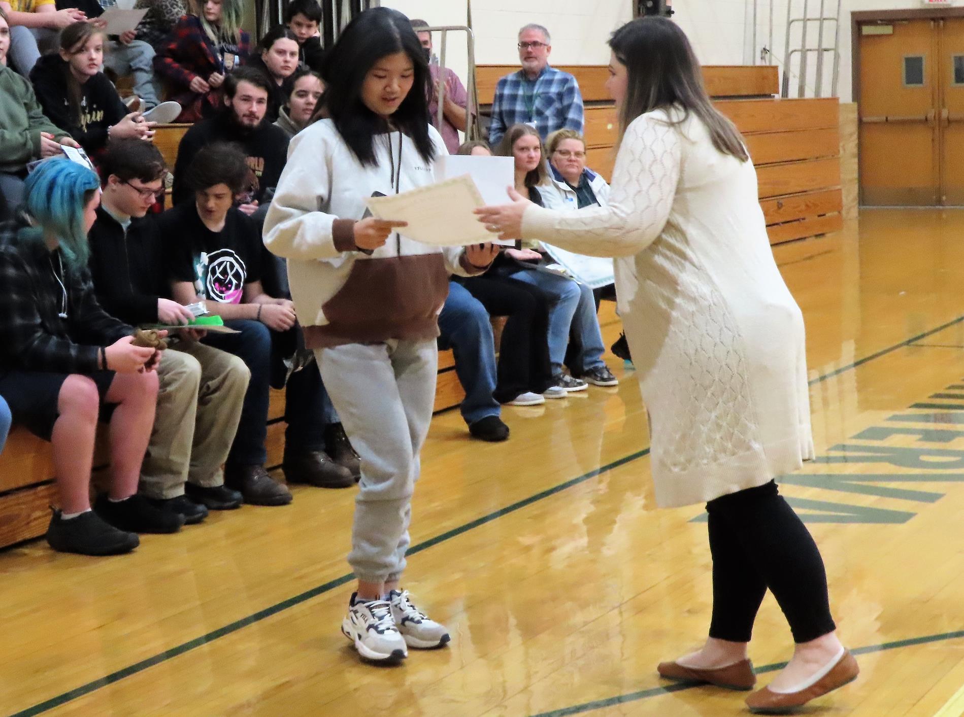 Student receiving award image