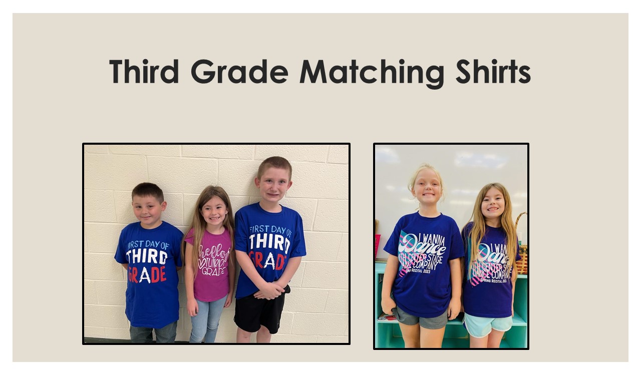 smiling students with matching tshirts