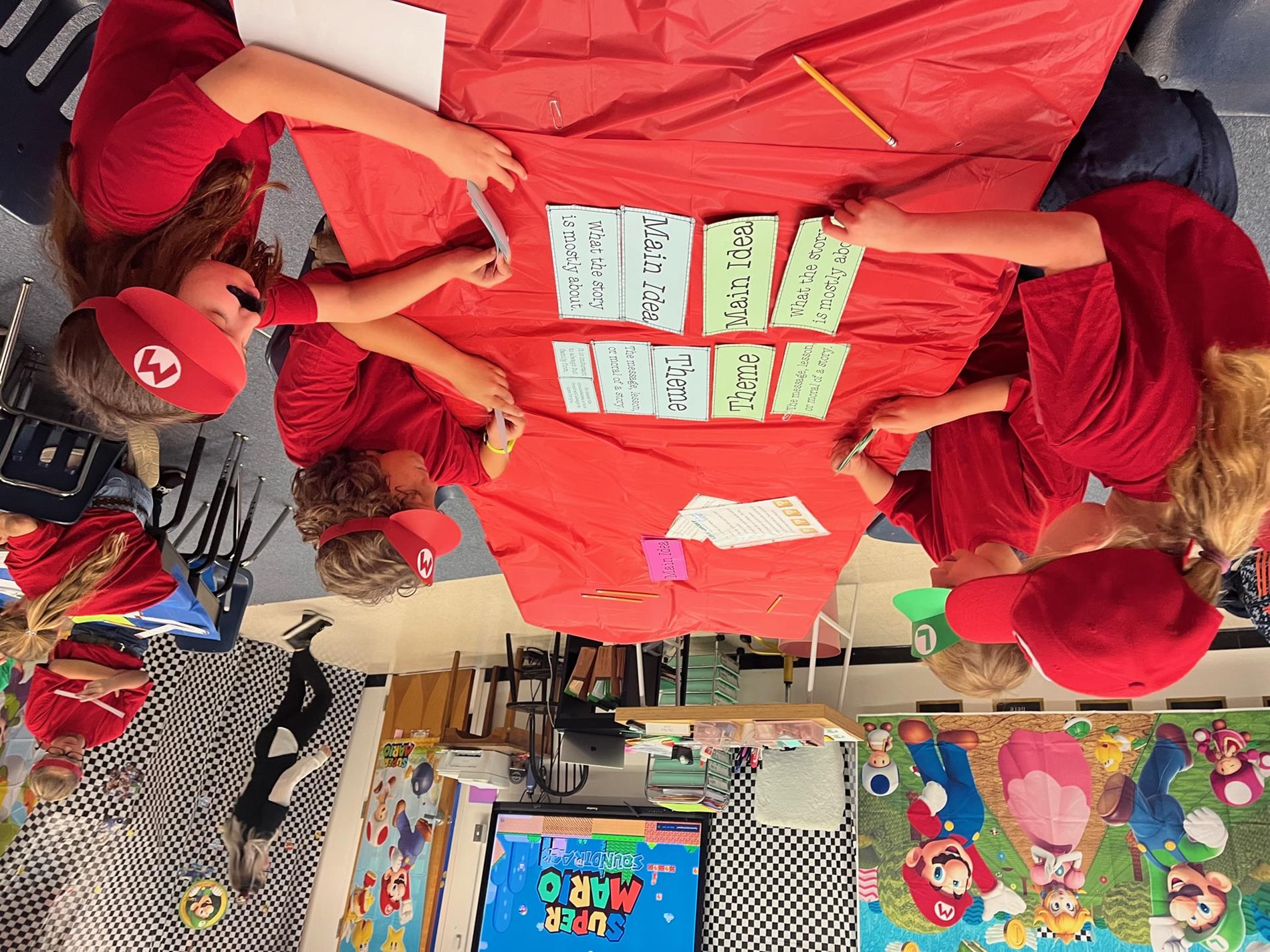 3rd grade students completing Mario Day activities