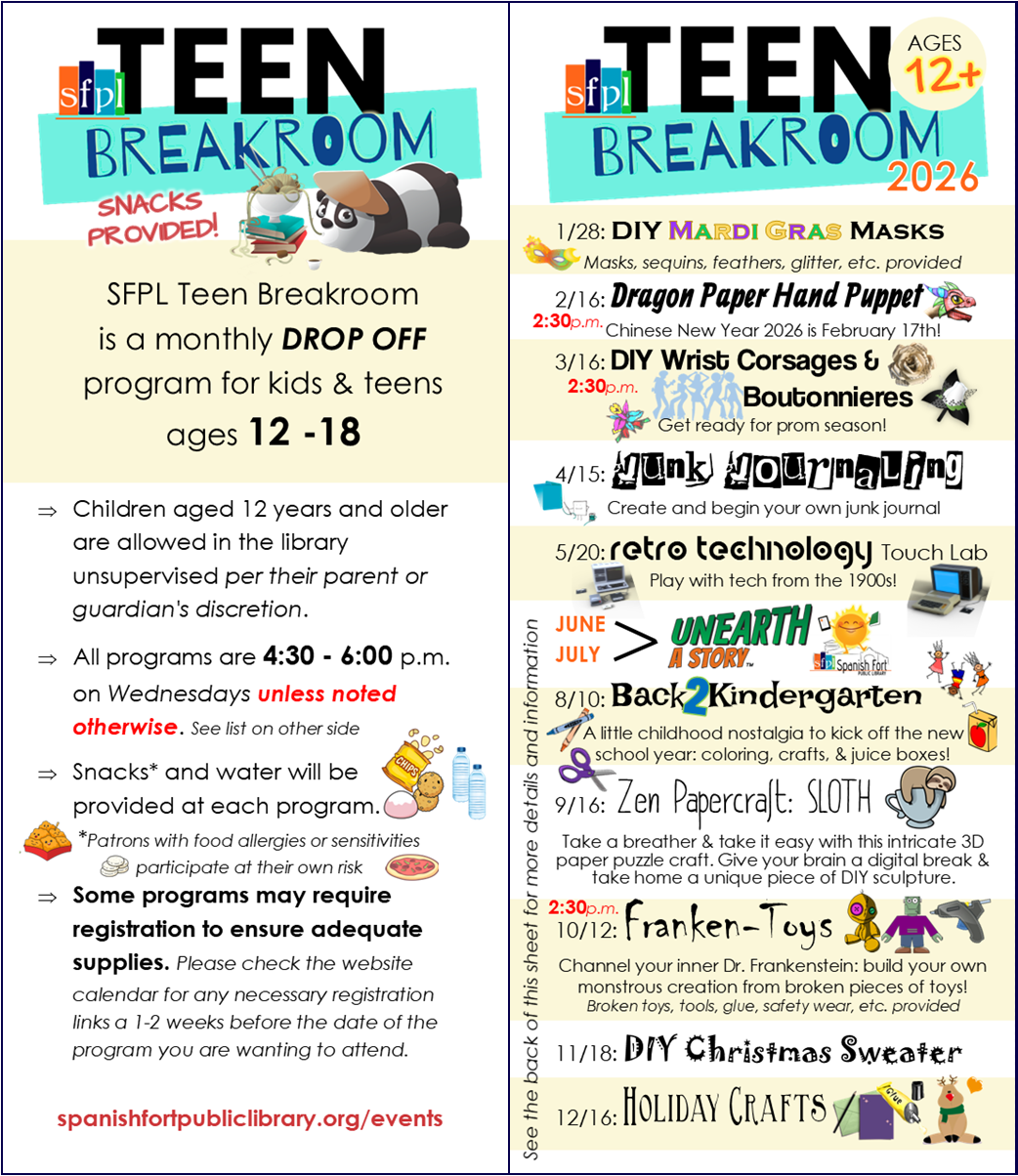 TEEN Breakroom 2026 Schedule