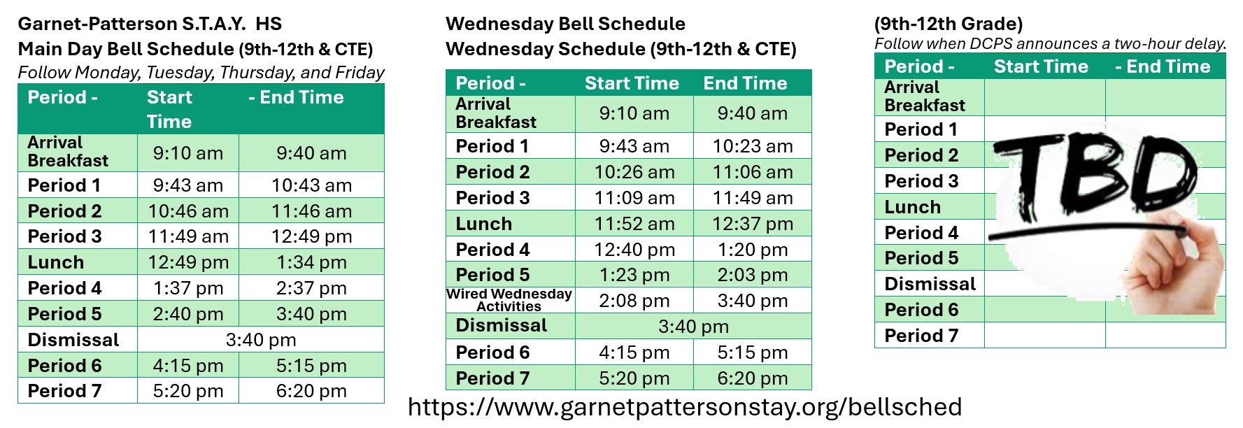 GPS Schedule SY 2025-2026