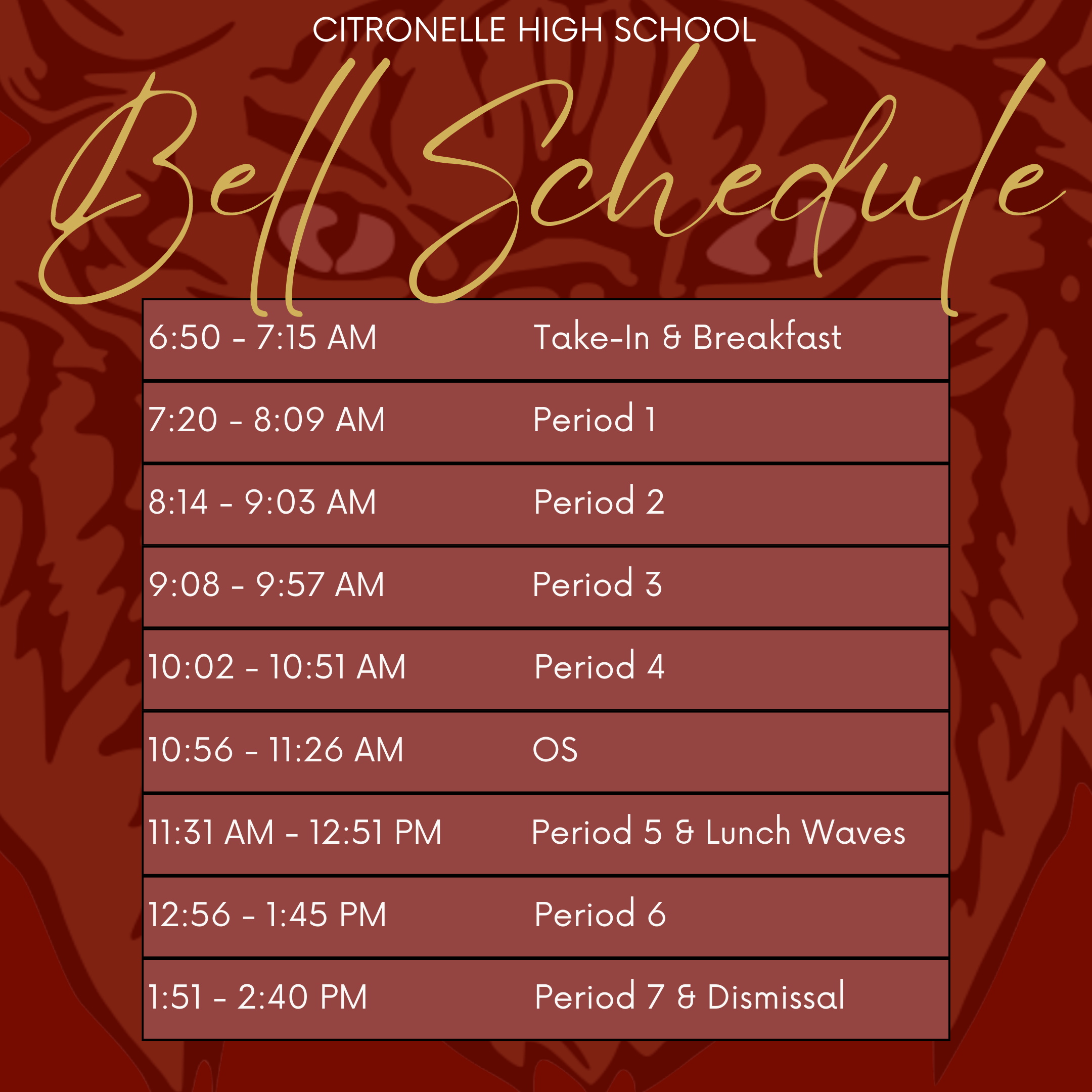 Bell Schedule