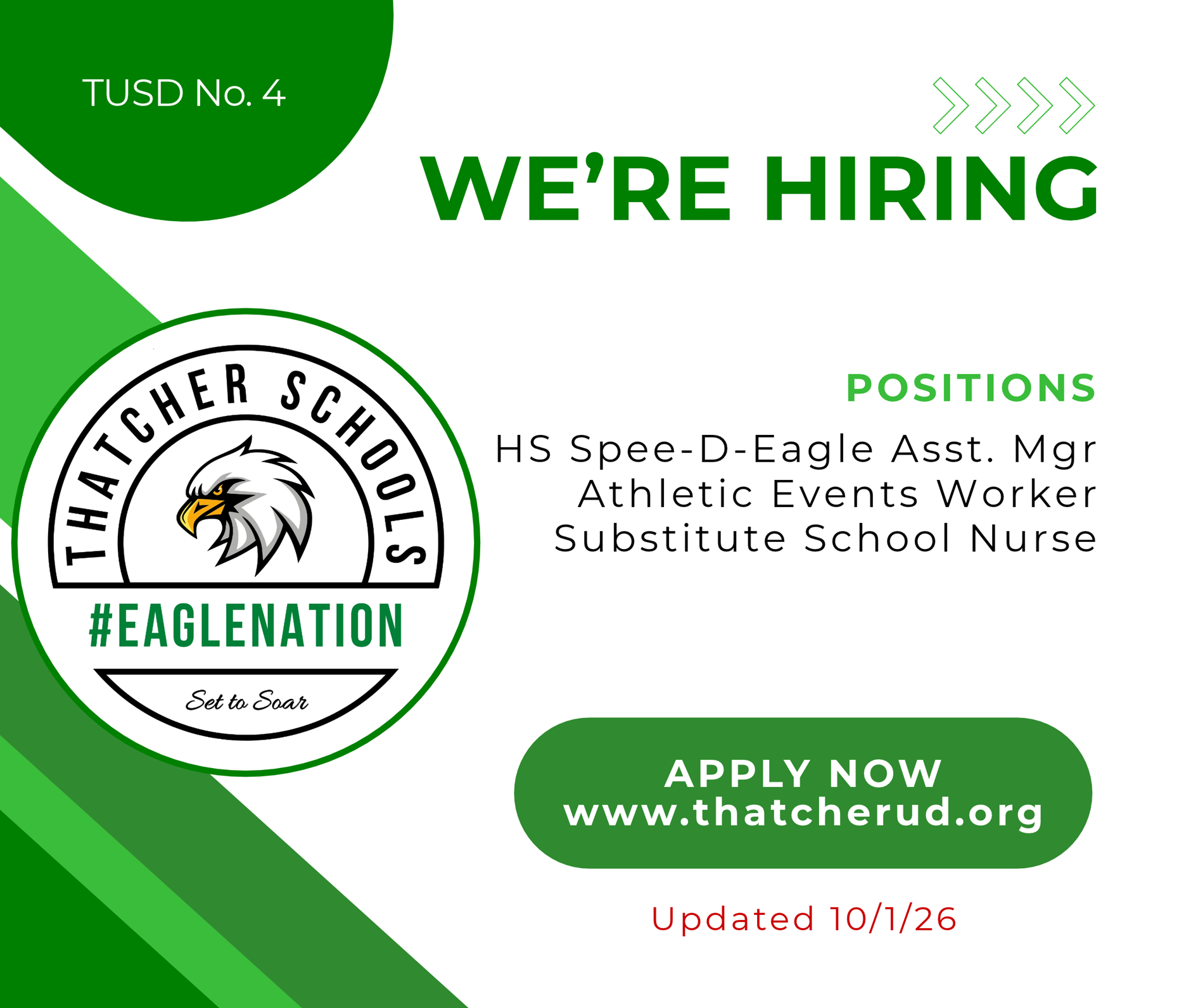 10/1 now hiring