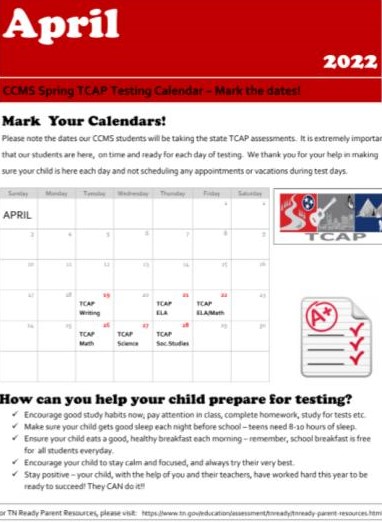 TCAP Calendar