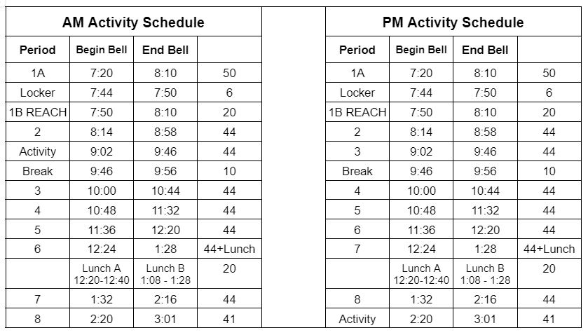 Activity Schedule 2023-2024