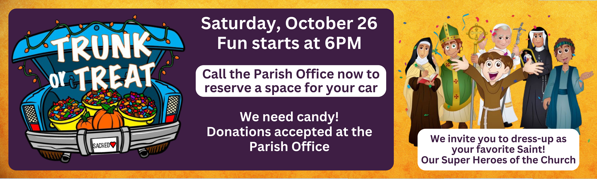 Trunk or Treat | Saturday Oct 26 | 6pm