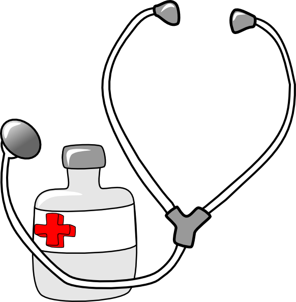 Stethoscope and medicine bottle