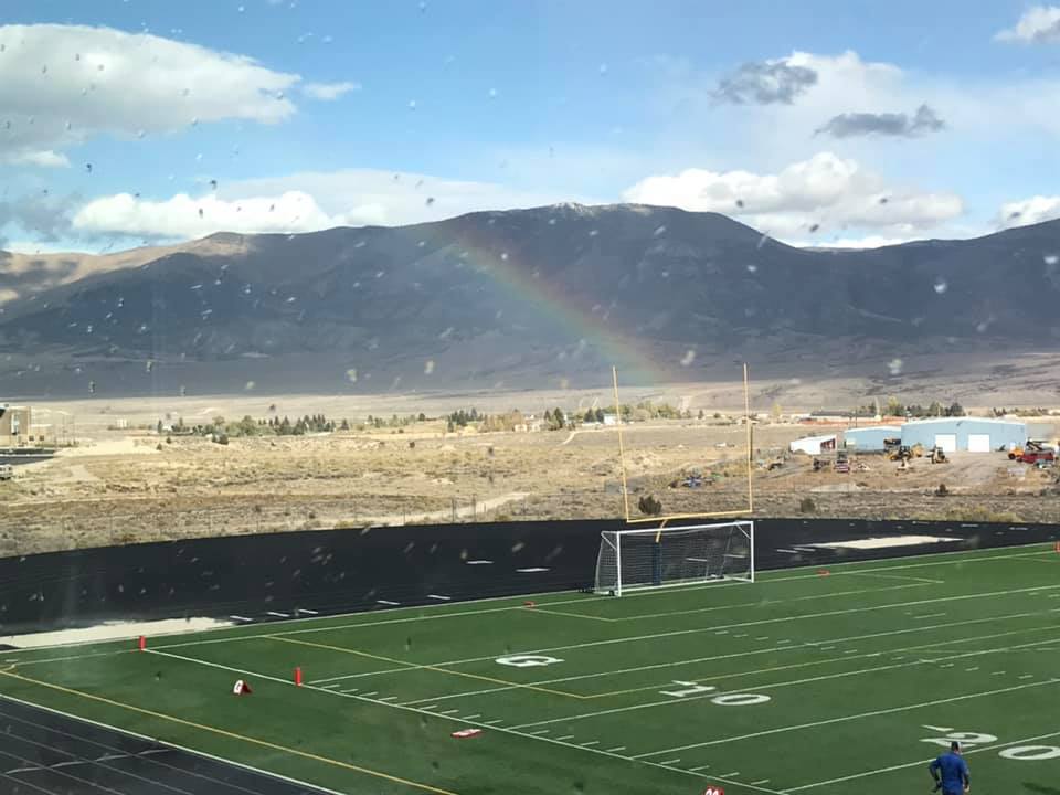 Rainbow on the field