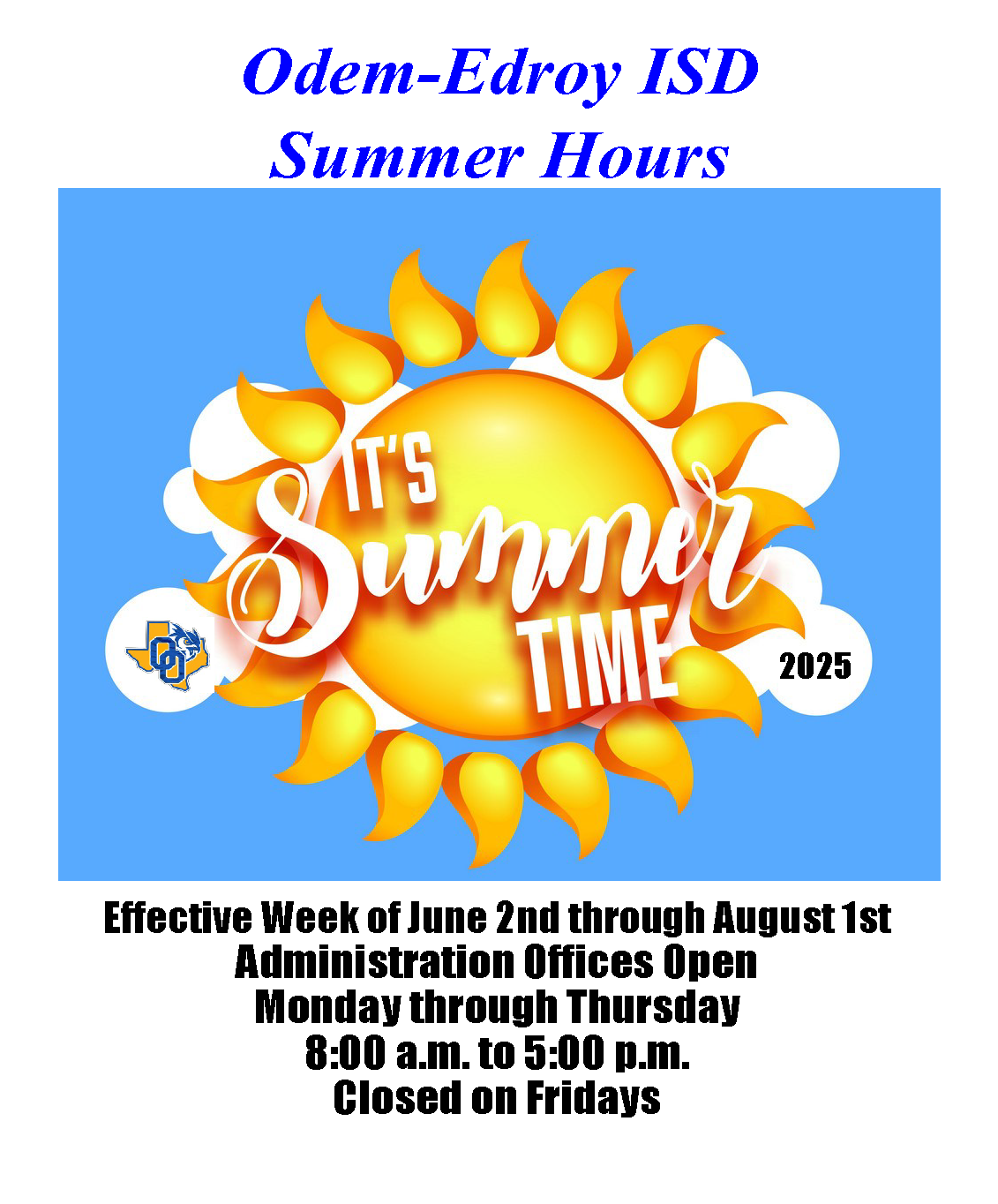 Summer Office hours 2025