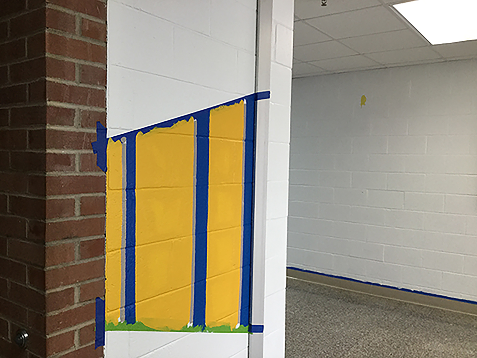 Look down the senior hallway as it is transformed