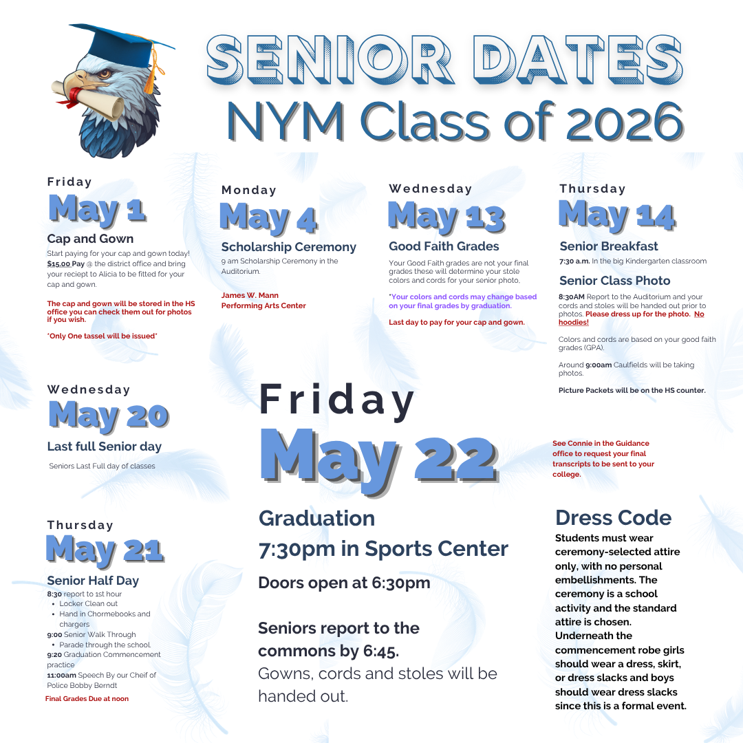 Senior dates throughout May