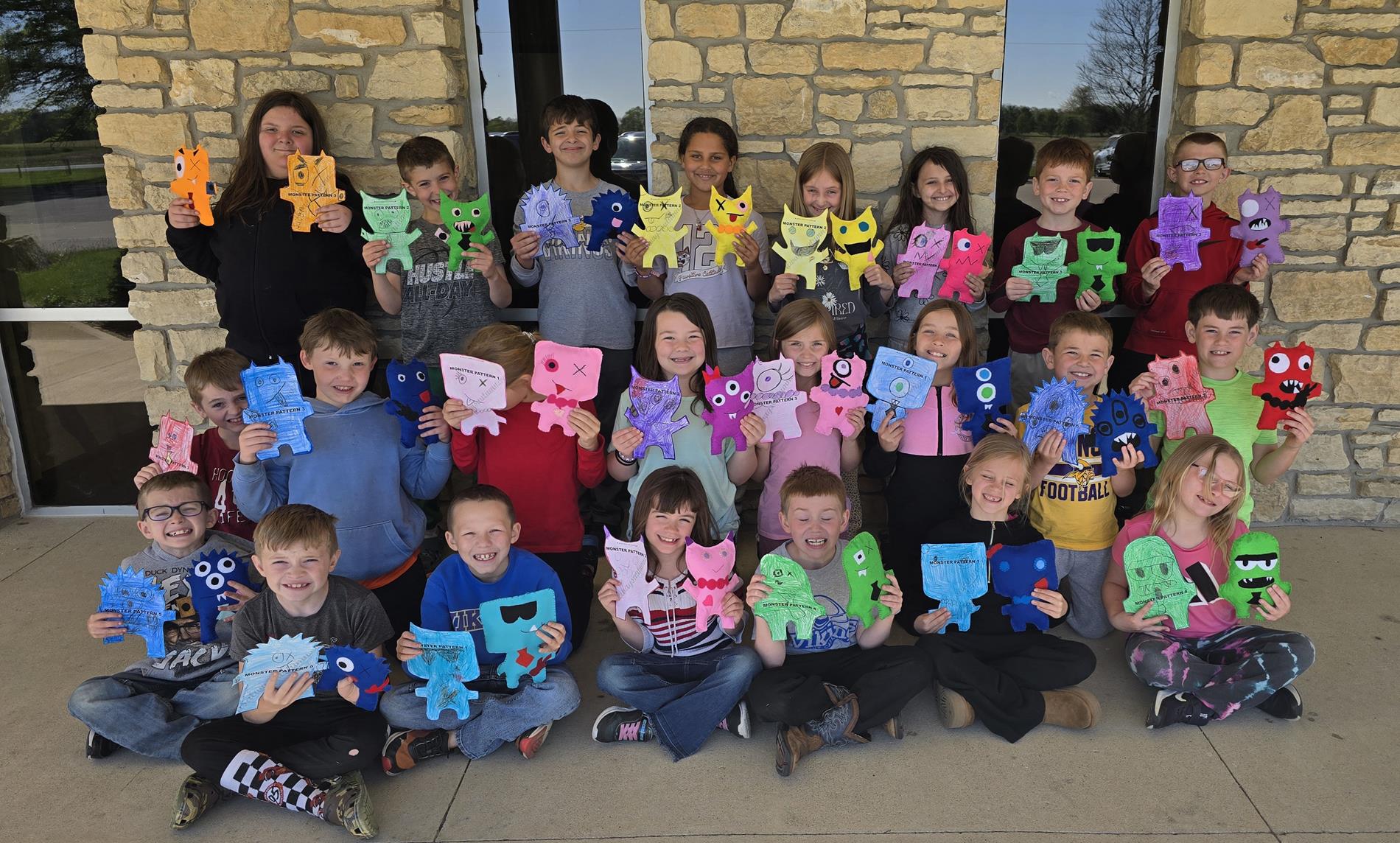 2nd graders with monsters