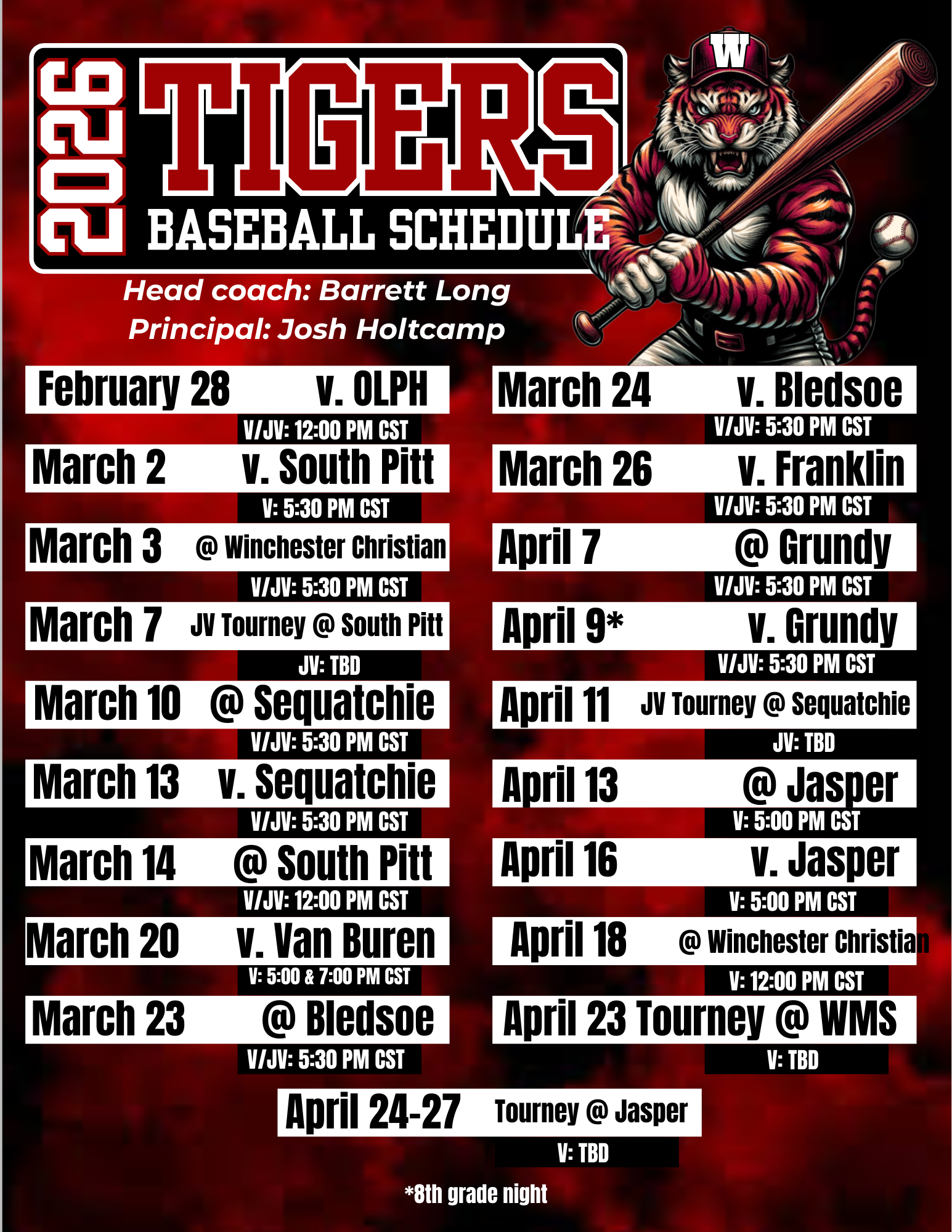 2026 Baseball Schedule