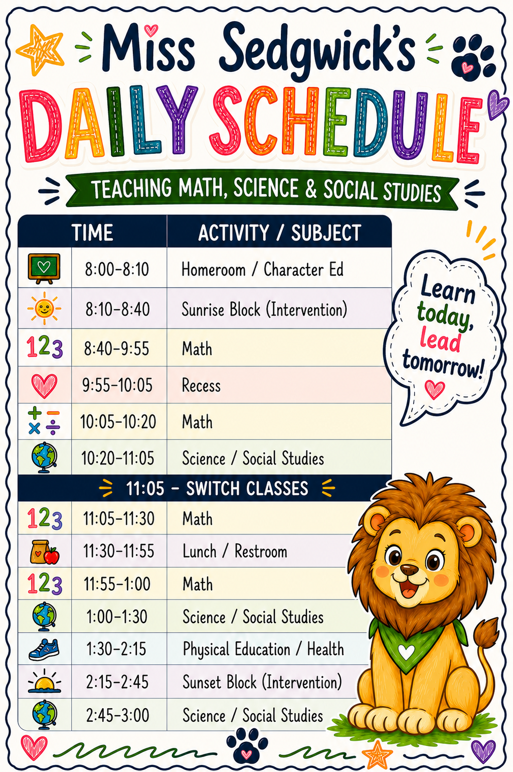 schedule