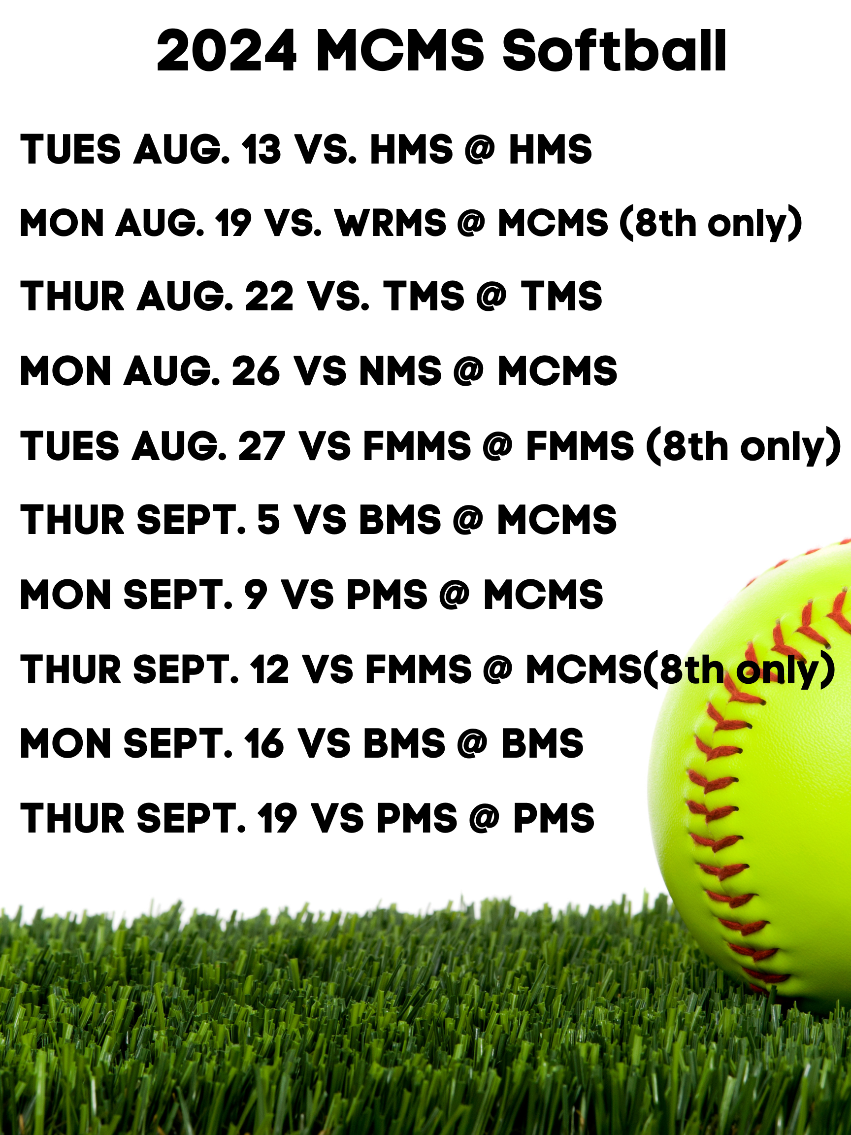 Softball Schedule