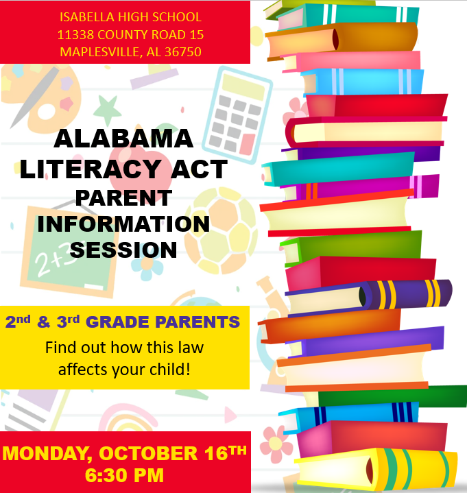 Alabama Literacy Act Parent Meeting Flyer